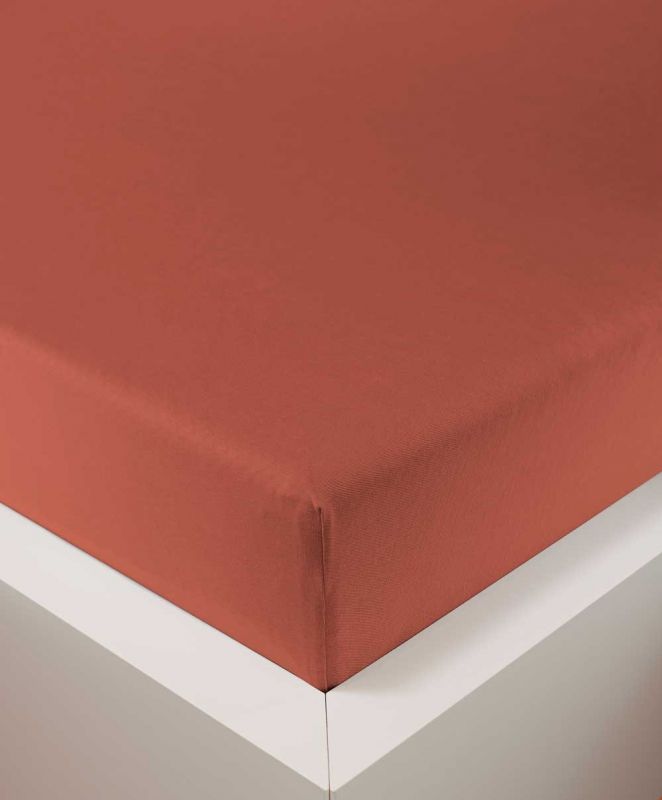 bettwarenland | bellana® deLuxe Edel-Jersey Topper Spannbettlaken | chili | bezogen