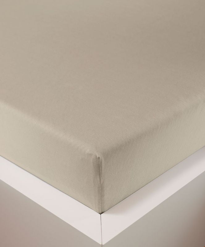 bettwarenland | bellana® deLuxe Edel-Jersey Topper Spannbettlaken | kiesel | bezogen