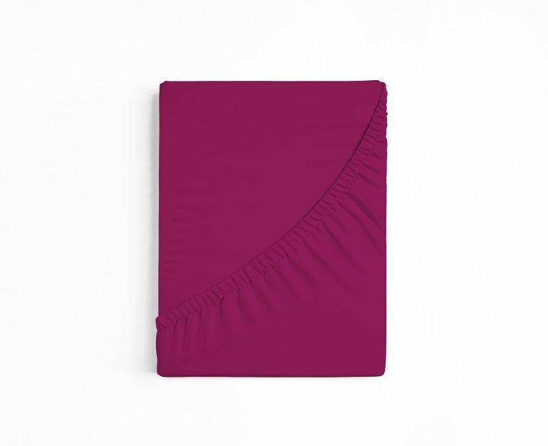 bettwarenland | bellana® deLuxe Edel-Jersey Topper Spannbettlaken | beere | gefaltet