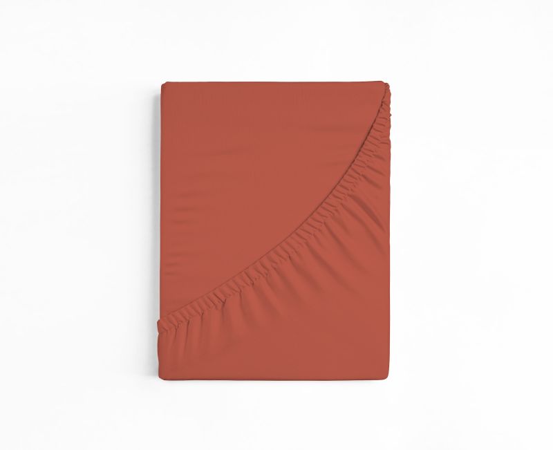bettwarenland | bellana® deLuxe Edel-Jersey Topper Spannbettlaken | chili | gefaltet
