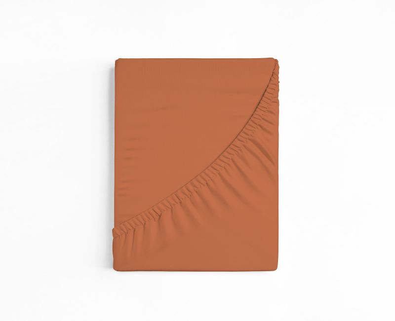 bettwarenland | bellana® deLuxe Edel-Jersey Topper Spannbettlaken | mandarine | gefaltet