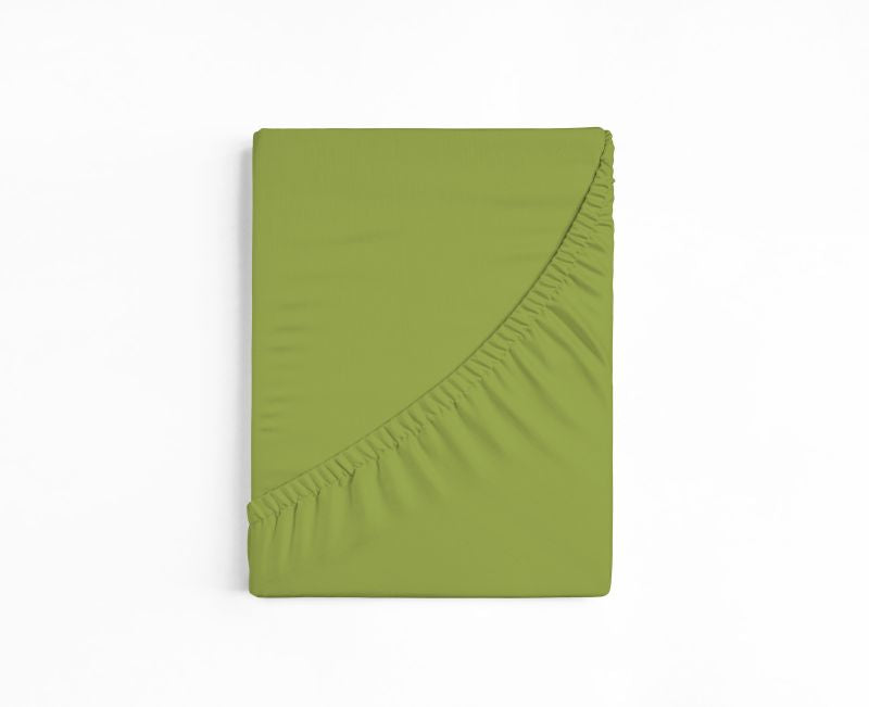 bettwarenland | bellana® deLuxe Edel-Jersey Topper Spannbettlaken | moos | gefaltet