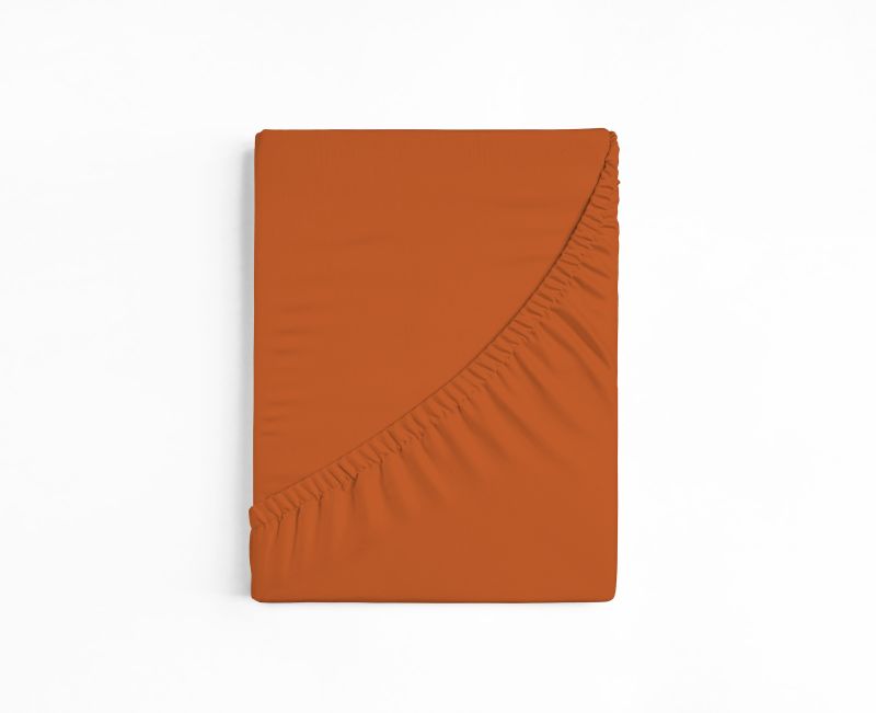 bettwarenland | bellana® deLuxe Edel-Jersey Topper Spannbettlaken | papaya | gefaltet