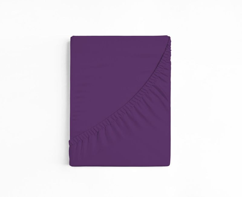 bettwarenland | bellana® deLuxe Edel-Jersey Topper Spannbettlaken | violett | gefaltet