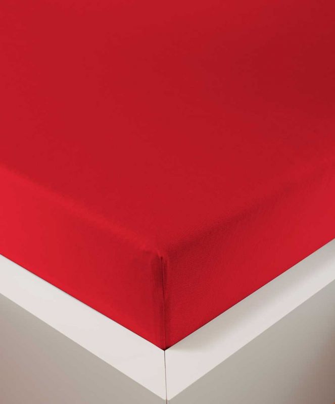 bettwarenland | bellana® deLuxe Edel-Jersey Topper Spannbettlaken | rot | bezogen