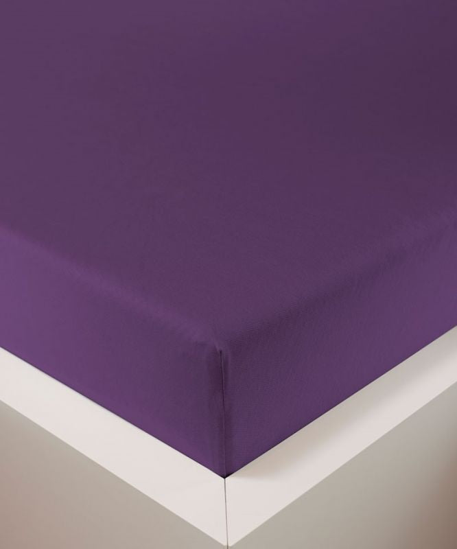 bettwarenland | bellana® deLuxe Edel-Jersey Topper Spannbettlaken | violett | bezogen