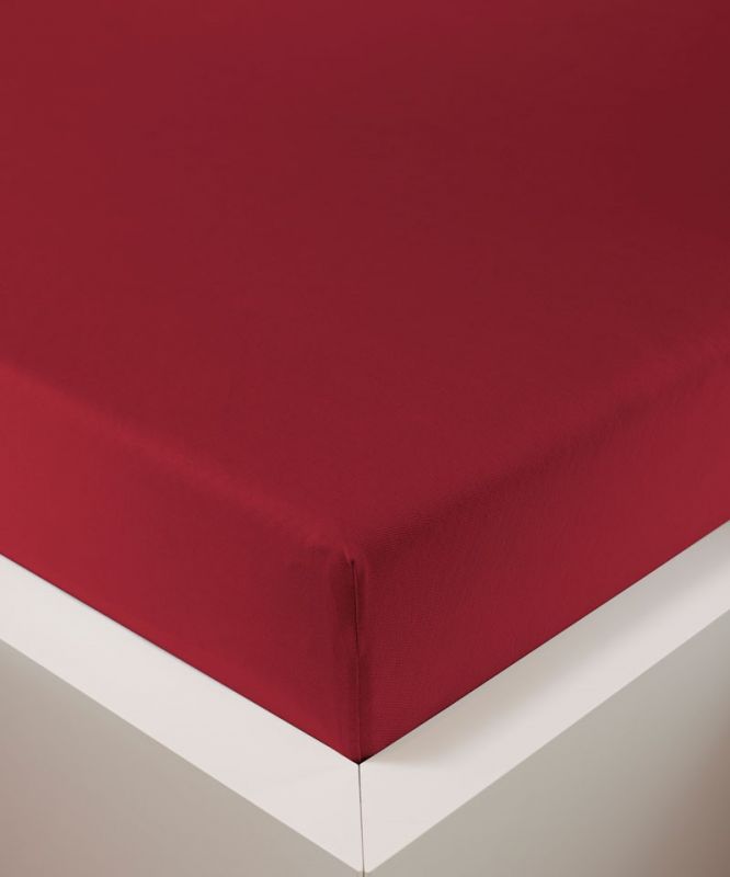 bettwarenland | bellana® deLuxe Edel-Jersey Topper Spannbettlaken | rubin | bezogen