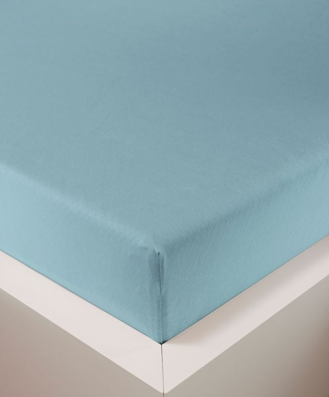 bettwarenland | bellana® deLuxe Edel-Jersey Topper Spannbettlaken | azur | bezogen
