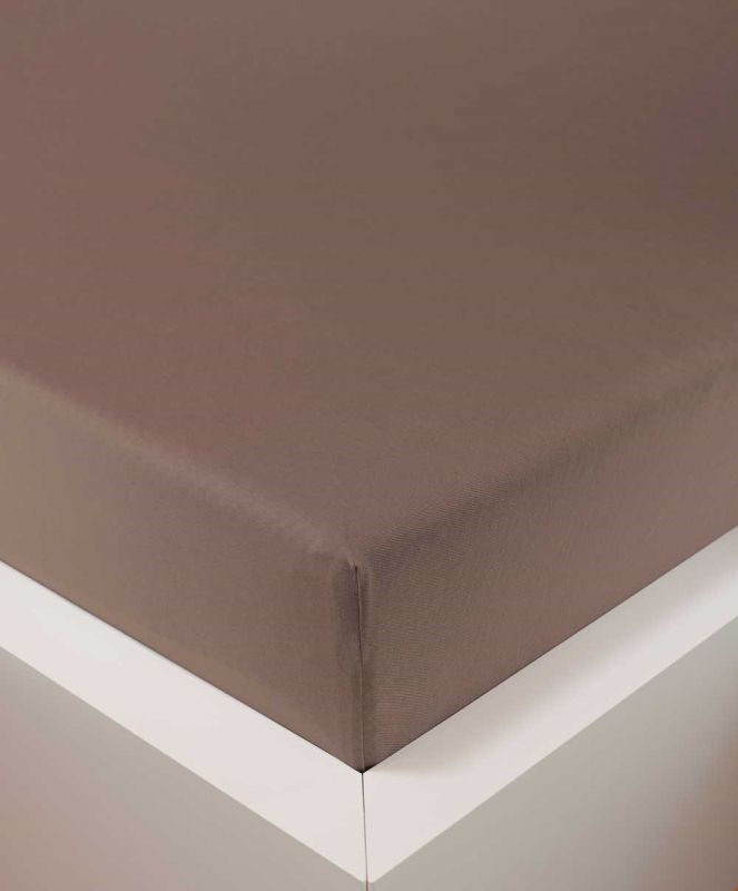 bettwarenland | bellana® deLuxe Edel-Jersey Topper Spannbettlaken | kakao | bezogen