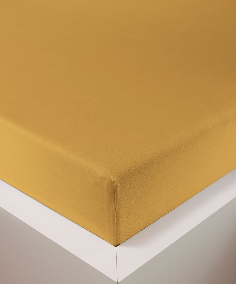 bettwarenland | bellana® Tencel Nobel-Jersey Spannbettlaken | gold | bezogen