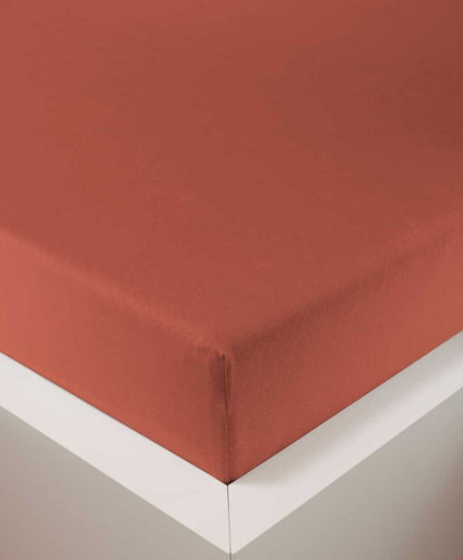 bettwarenland | bellana® deLuxe Edel-Jersey Topper Spannbettlaken | chili | bezogen