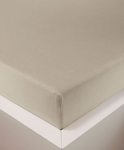 bettwarenland | bellana® deLuxe Edel-Jersey Topper Spannbettlaken | kiesel | bezogen