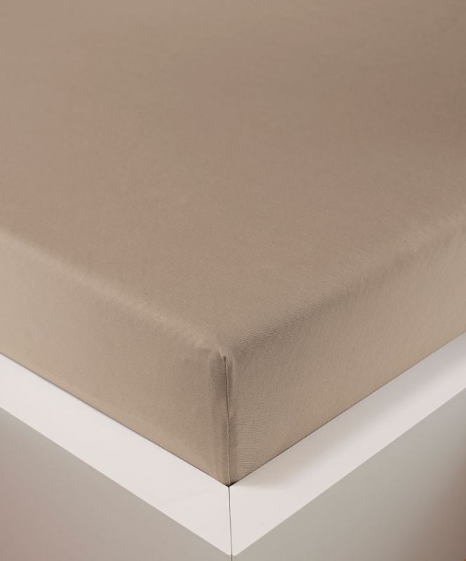 bettwarenland | bellana® deLuxe Edel-Jersey Topper Spannbettlaken | sand | bezogen