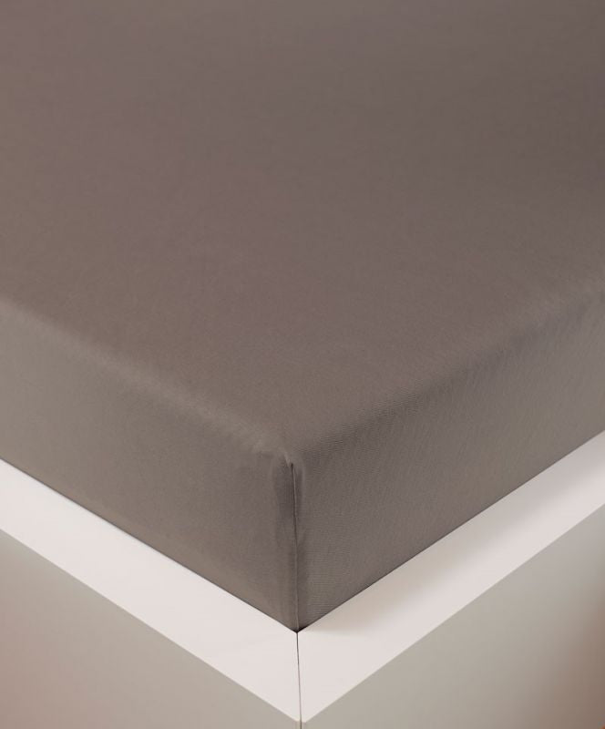 bettwarenland | bellana® deLuxe Edel-Jersey Topper Spannbettlaken | cappuccino | bezogen