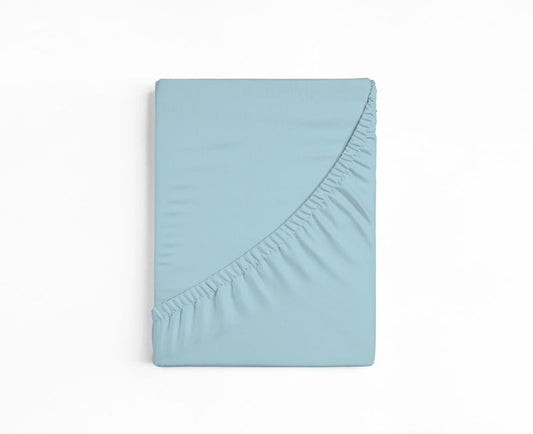 bettwarenland | bellana® deLuxe Edel-Jersey Topper Spannbettlaken | azur | gefaltet