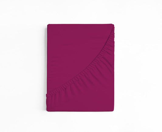 bettwarenland | bellana® deLuxe Edel-Jersey Topper Spannbettlaken | beere | gefaltet