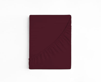 bettwarenland | bellana® deLuxe Edel-Jersey Topper Spannbettlaken | bordeaux | gefaltet