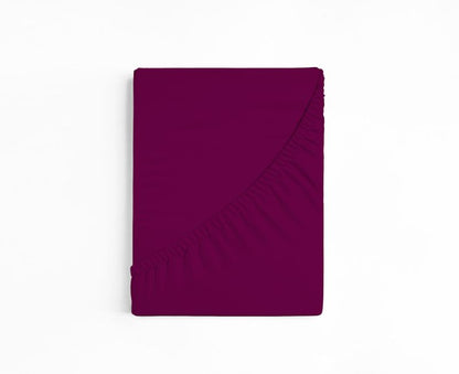 bettwarenland | bellana® deLuxe Edel-Jersey Topper Spannbettlaken | burgund | gefaltet