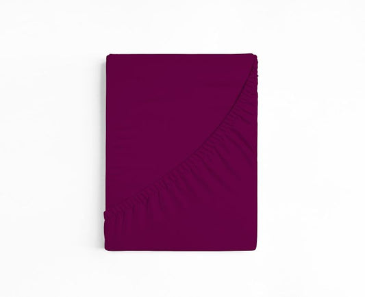 bettwarenland | bellana® deLuxe Edel-Jersey Topper Spannbettlaken | burgund | gefaltet