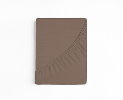 bettwarenland | bellana® deLuxe Edel-Jersey Topper Spannbettlaken | cappuccino | gefaltet