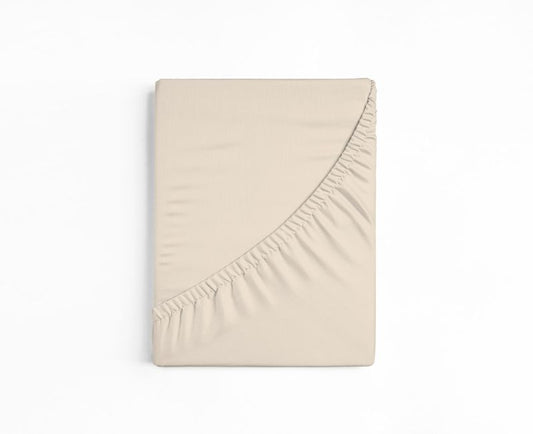 bettwarenland | bellana® deLuxe Edel-Jersey Topper Spannbettlaken | creme | gefaltet