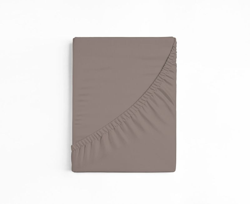 bettwarenland | bellana® deLuxe Edel-Jersey Topper Spannbettlaken | espresso | gefaltet