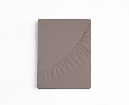 bettwarenland | bellana® deLuxe Edel-Jersey Topper Spannbettlaken | espresso | gefaltet