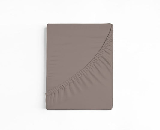 bettwarenland | bellana® deLuxe Edel-Jersey Topper Spannbettlaken | espresso | gefaltet