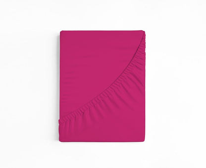 bettwarenland | bellana® deLuxe Edel-Jersey Topper Spannbettlaken | fuchsia | gefaltet