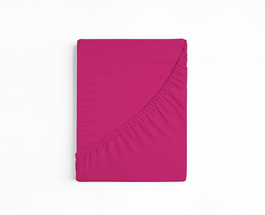 bettwarenland | bellana® deLuxe Edel-Jersey Topper Spannbettlaken | fuchsia | gefaltet