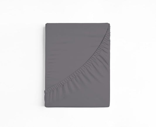 bettwarenland | bellana® deLuxe Edel-Jersey Topper Spannbettlaken | grau | gefaltet