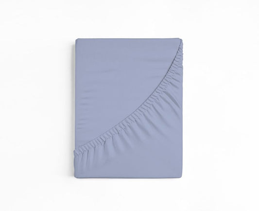bettwarenland | bellana® deLuxe Edel-Jersey Topper Spannbettlaken | hellblau | gefaltet