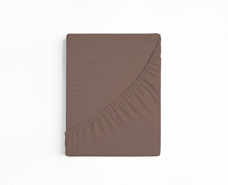 bettwarenland | bellana® deLuxe Edel-Jersey Topper Spannbettlaken | kakao | gefaltet