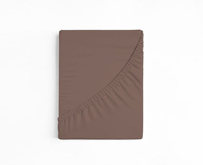 bettwarenland | bellana® deLuxe Edel-Jersey Topper Spannbettlaken | kakao | gefaltet