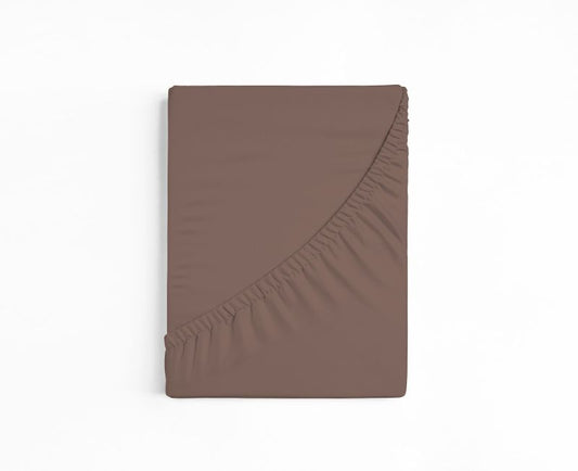 bettwarenland | bellana® deLuxe Edel-Jersey Topper Spannbettlaken | kakao | gefaltet