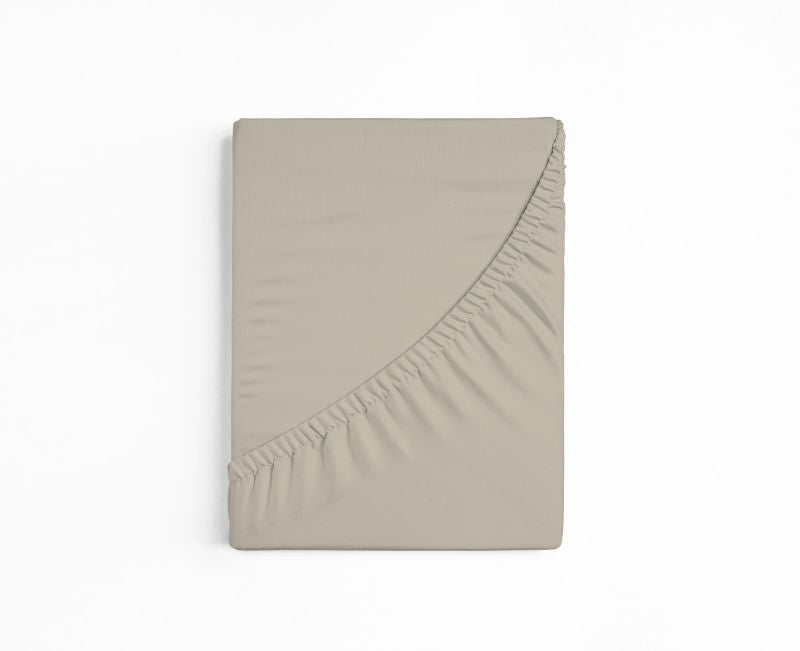 bettwarenland | bellana® deLuxe Edel-Jersey Topper Spannbettlaken | kiesel | gefaltet