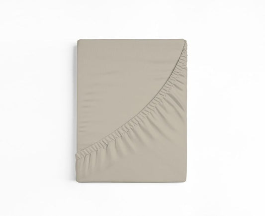 bettwarenland | bellana® deLuxe Edel-Jersey Topper Spannbettlaken | kiesel | gefaltet
