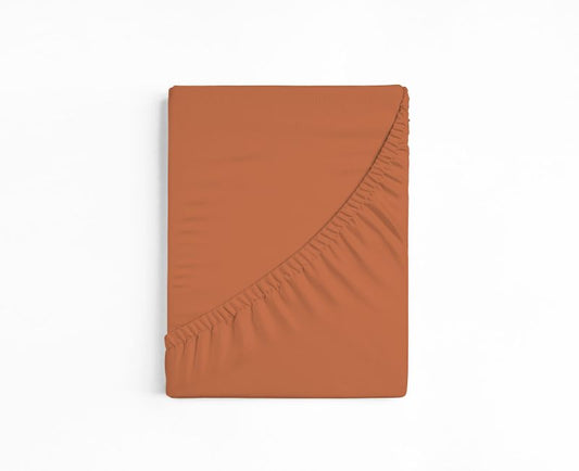 bettwarenland | bellana® deLuxe Edel-Jersey Topper Spannbettlaken | mandarine | gefaltet