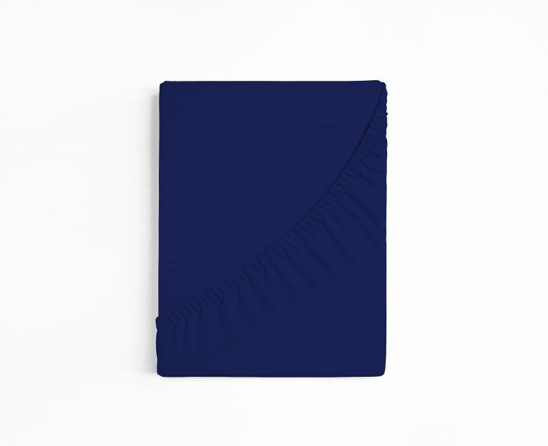 bettwarenland | bellana® deLuxe Edel-Jersey Topper Spannbettlaken | marine | gefaltet