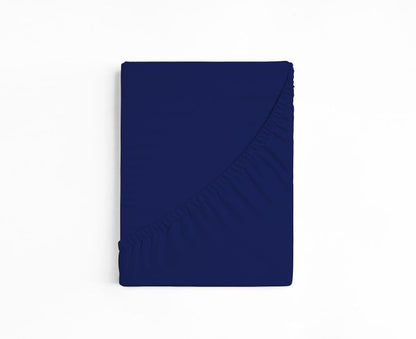 bettwarenland | bellana® deLuxe Edel-Jersey Topper Spannbettlaken | marine | gefaltet