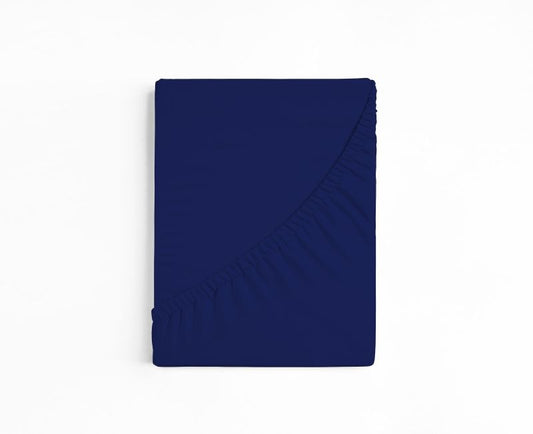 bettwarenland | bellana® deLuxe Edel-Jersey Topper Spannbettlaken | marine | gefaltet