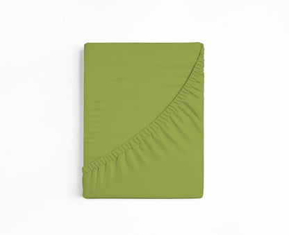 bettwarenland | bellana® deLuxe Edel-Jersey Topper Spannbettlaken | moos | gefaltet