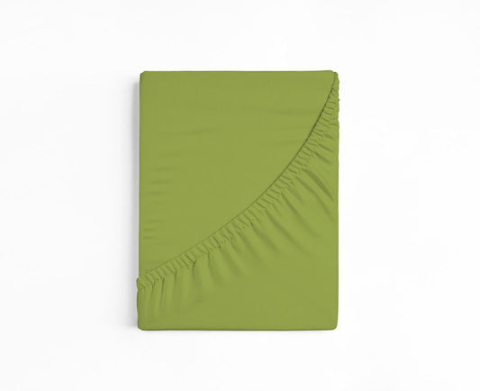 bettwarenland | bellana® deLuxe Edel-Jersey Topper Spannbettlaken | moos | gefaltet