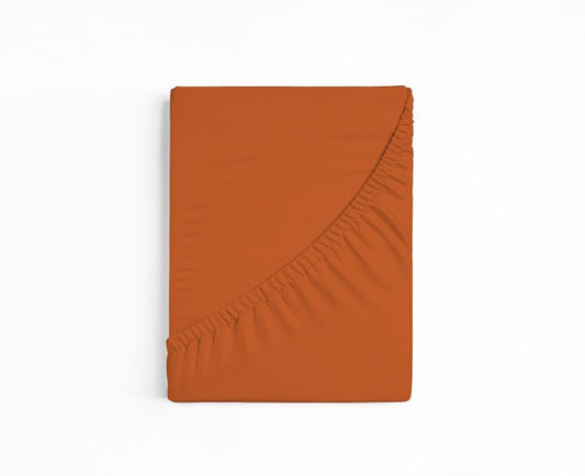 bettwarenland | bellana® deLuxe Edel-Jersey Topper Spannbettlaken | papaya | gefaltet