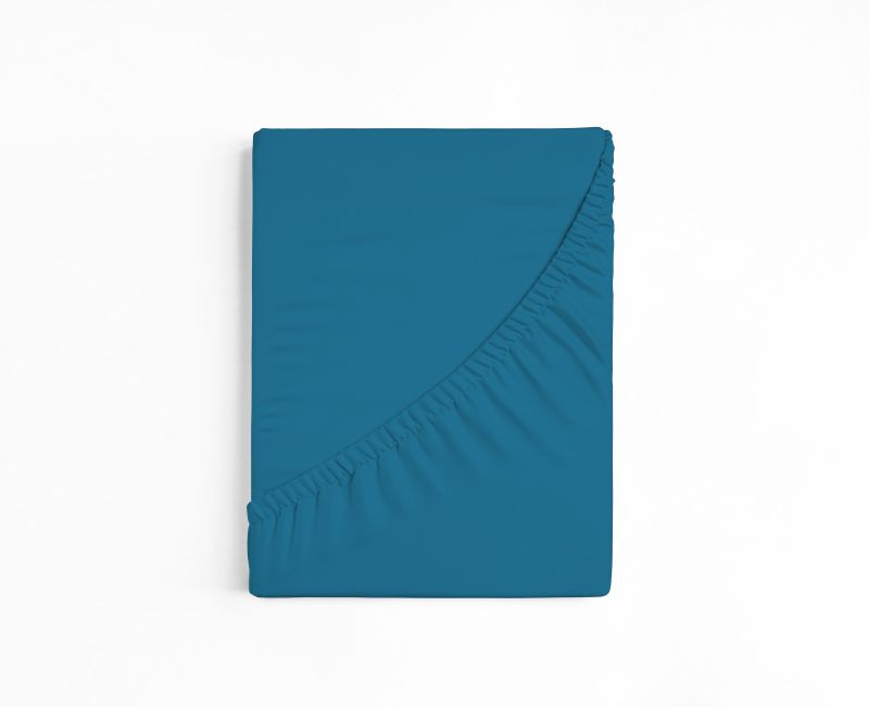 bettwarenland | bellana® deLuxe Edel-Jersey Topper Spannbettlaken | petrol | gefaltet