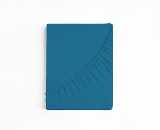 bettwarenland | bellana® deLuxe Edel-Jersey Topper Spannbettlaken | petrol | gefaltet