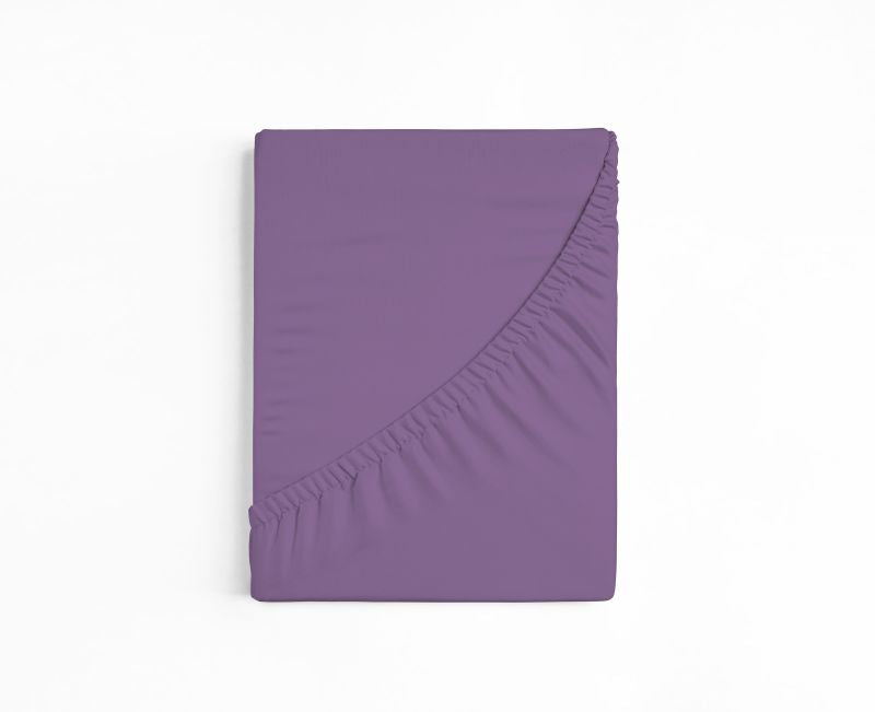 bettwarenland | bellana® deLuxe Edel-Jersey Topper Spannbettlaken | pflaume | gefaltet