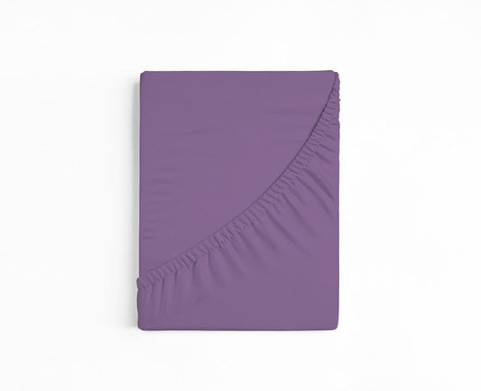 bettwarenland | bellana® deLuxe Edel-Jersey Topper Spannbettlaken | pflaume | gefaltet
