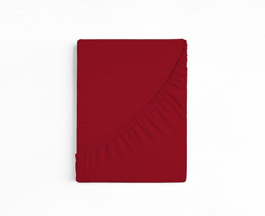 bettwarenland | bellana® deLuxe Edel-Jersey Topper Spannbettlaken | rubin | gefaltet