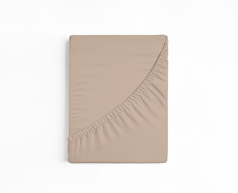 bettwarenland | bellana® deLuxe Edel-Jersey Topper Spannbettlaken | sand | gefaltet